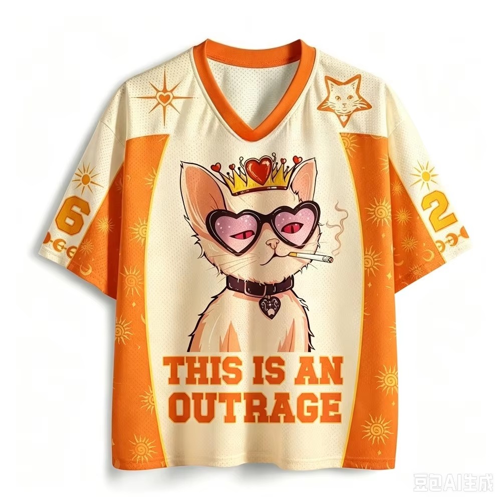 Queen Street Fashion - Kraliçe Kedi Desenli 3D Baskılı Erkek