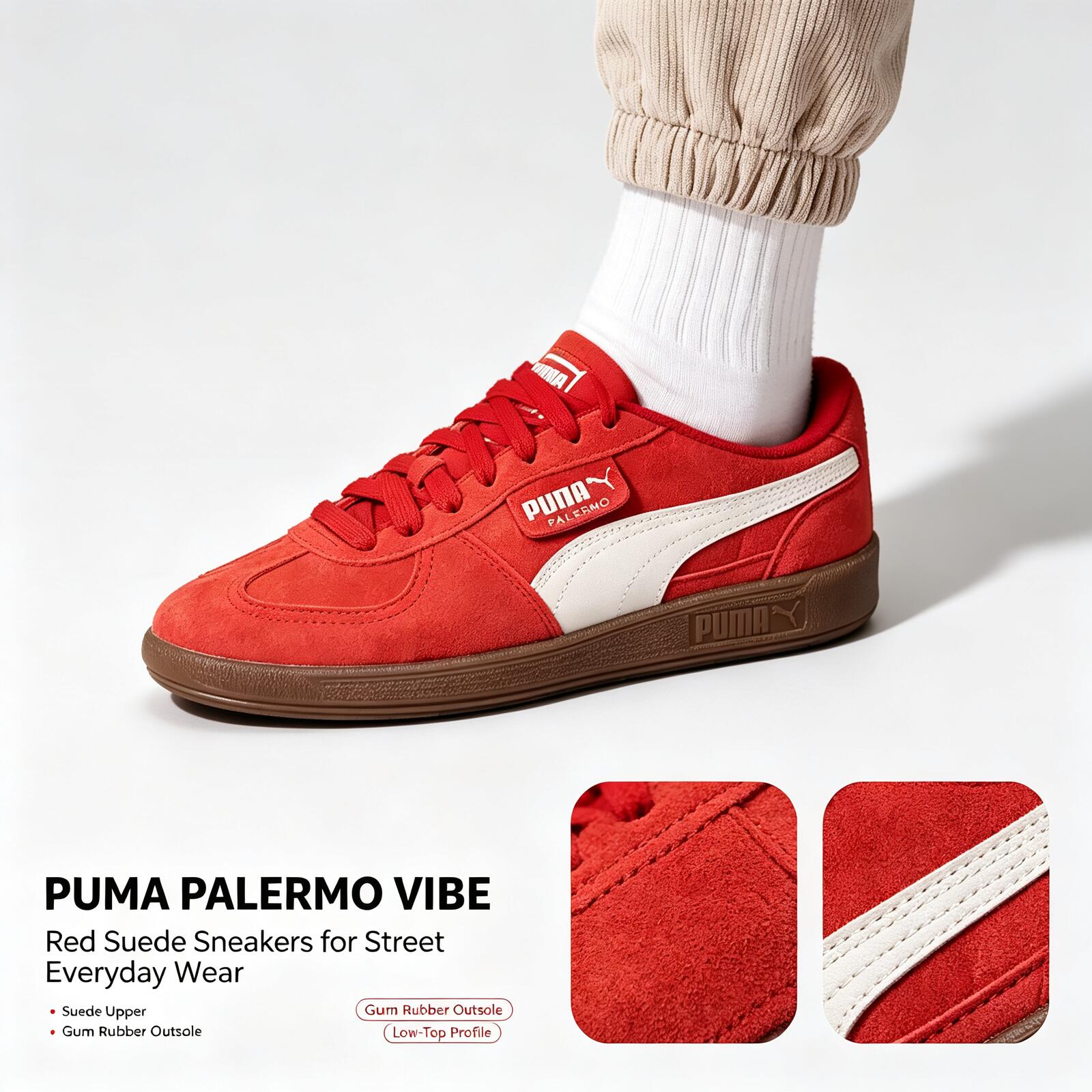 Yeni PUMA Palermo Kırmızı Süet - Puma Shoes Suede Classic incelemesi ve fiyatı